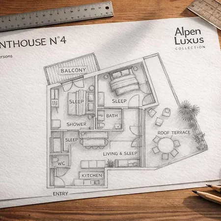 Penthouse N'4 - Rooftop Terrace, Sauna & Whirlpool Access Tatil Evi *
